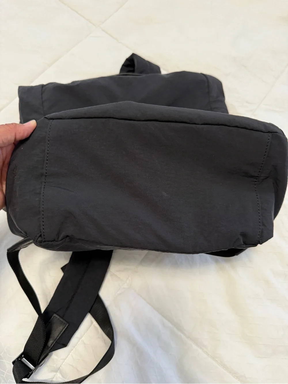Lululemon Black Roll Top Backpack Nylon Laptop Travel Gym Everyday Unisex OS